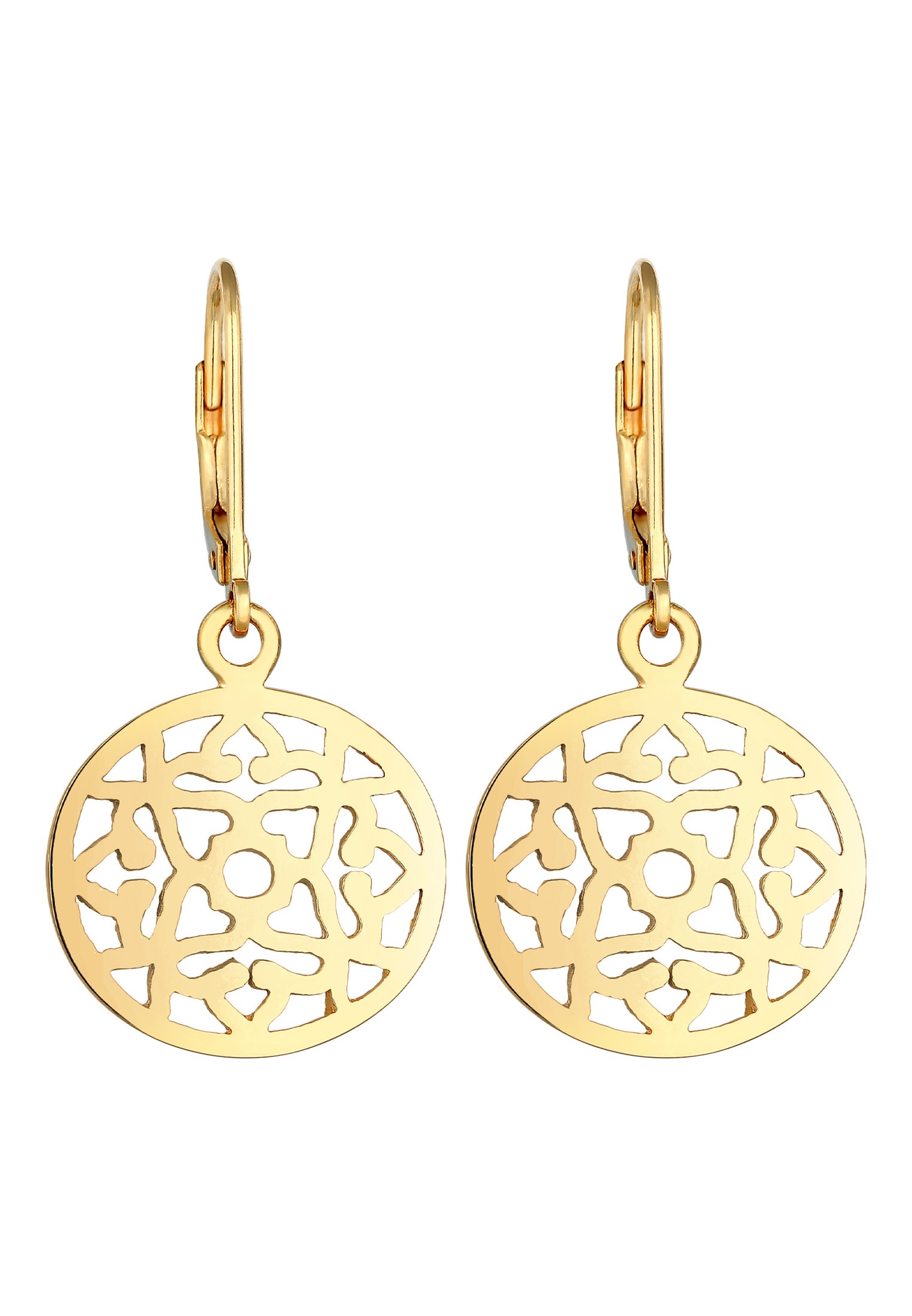Elli Boucles d'oreilles pour dames Ornament Oriental Round en argent sterling 925