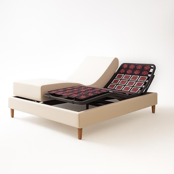Letto elettrico completo con materasso 140x190 cm - Bianco - Base relax + Struttura letto in similpelle + Materasso