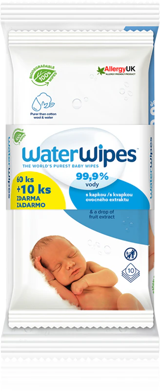 Lenços umedecidos WaterWipes Baby, 100% orgânicos, para crianças.