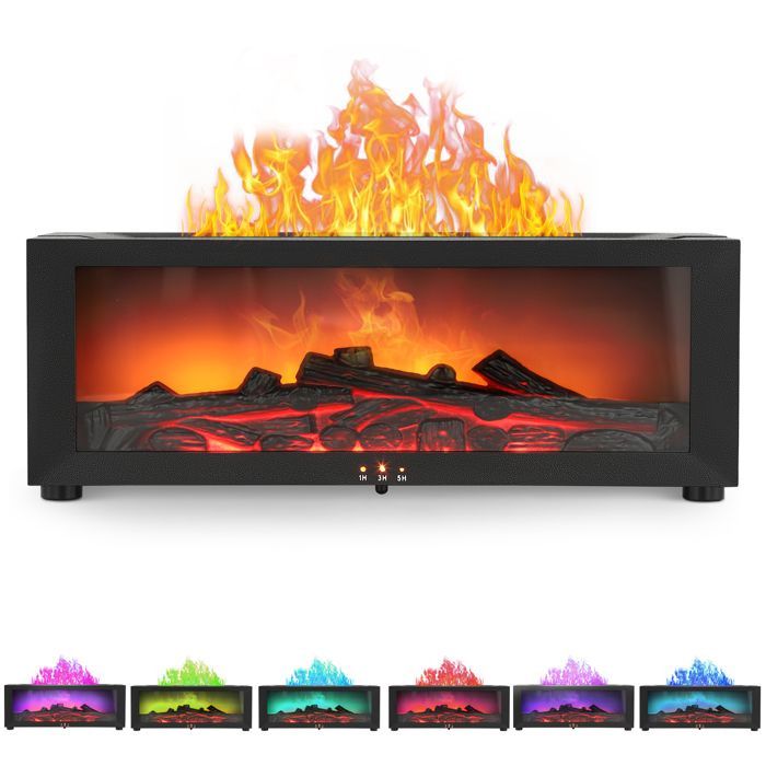 TTLIFE 3D Flame Essential Oil Diffuser, 150ml Peisflammeluftfukter med timer, Aroma Diffuser