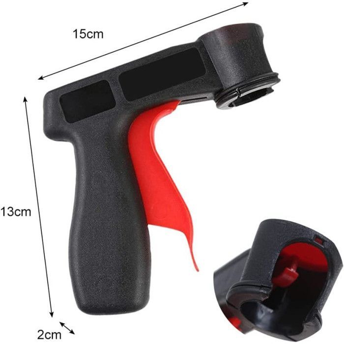 4 botes de pintura en aerosol negro mate de 330 ml - AMT + pistola pulverizadora