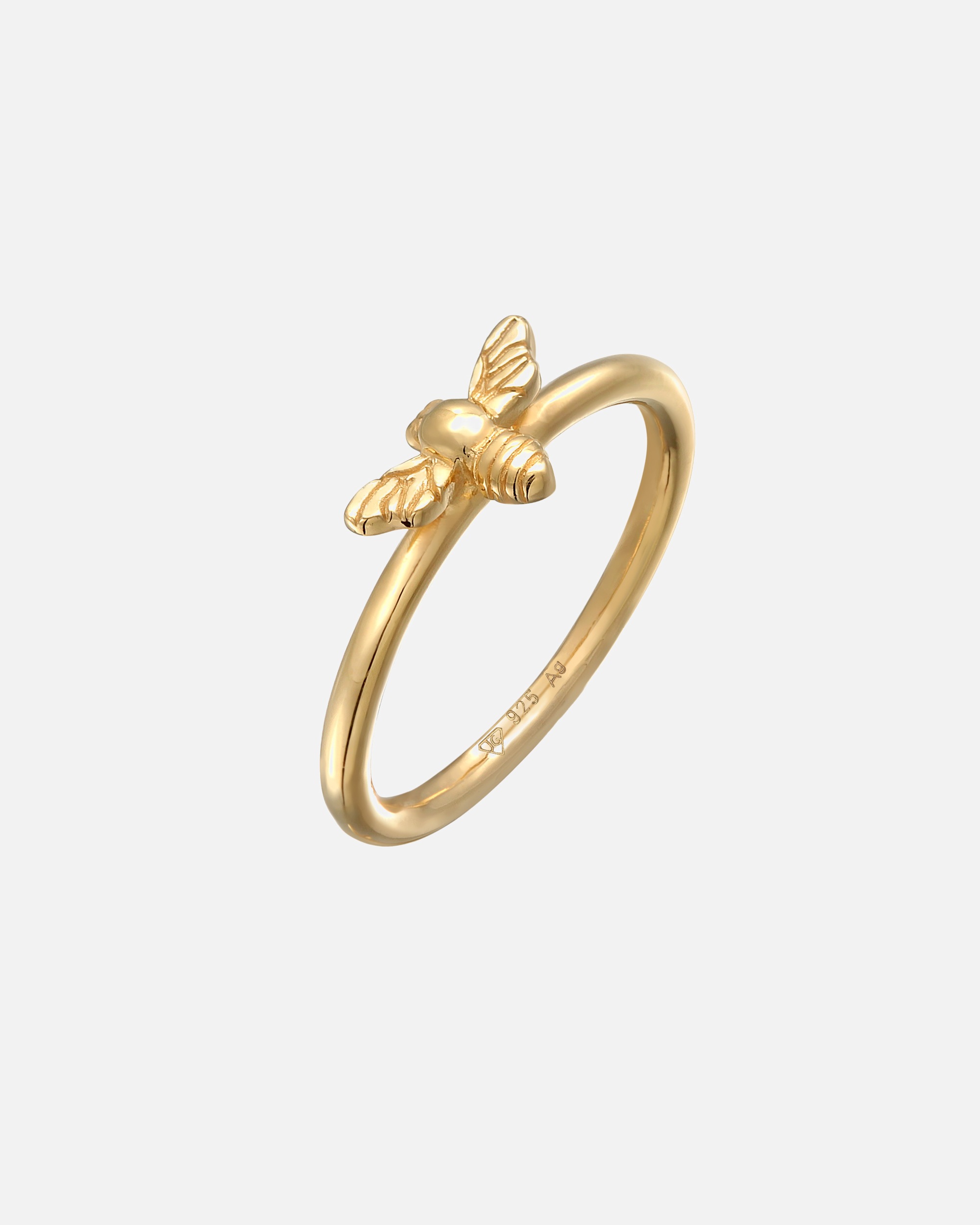 Elli Femmes symbole d'abeille miel en argent sterling 925 plaqué or