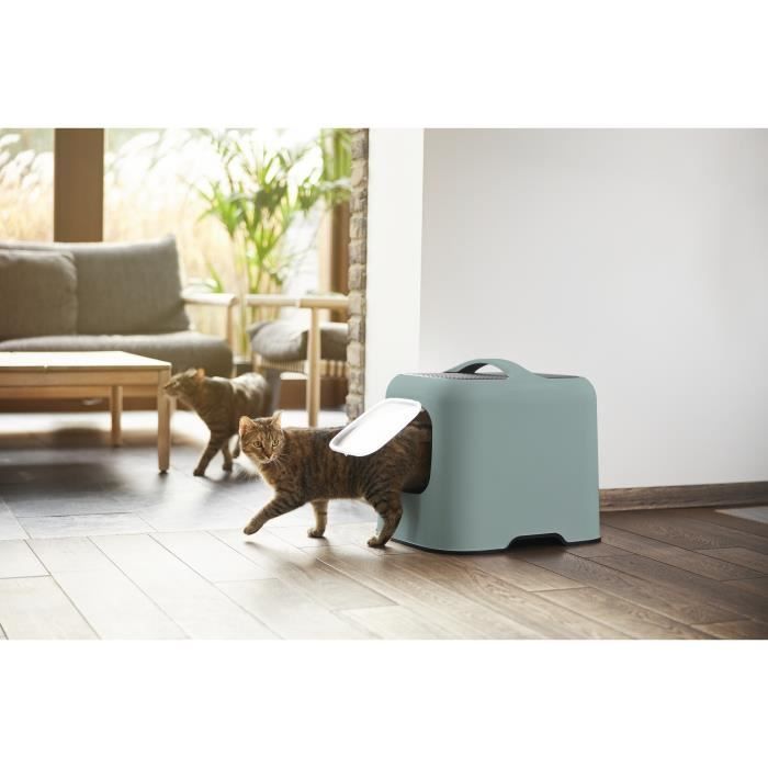 ROTHO - Maison toilette pour chat 51 x 39 x 40 cm - Bac à litière - Vert de Gui