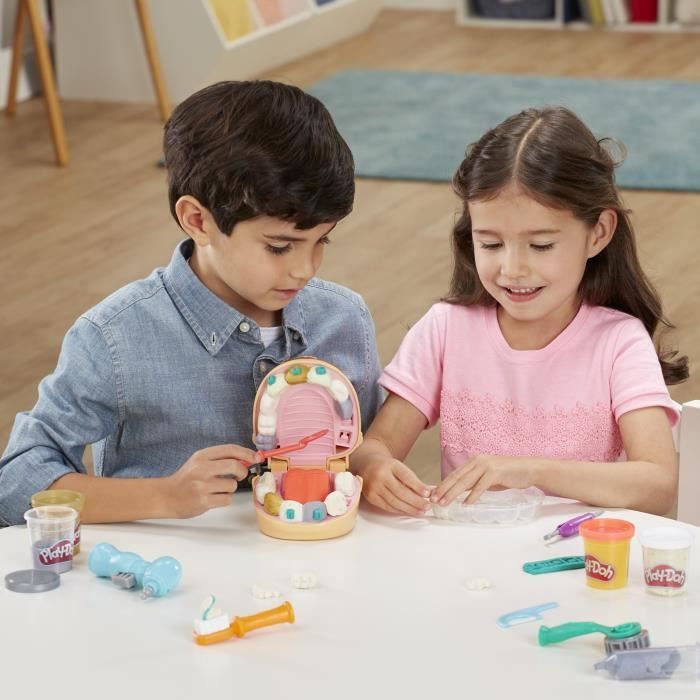 Clinica dentistica per bambini Play-Doh, 8 barattoli di pasta modellabile atossica, Play-Doh classico, età 3+