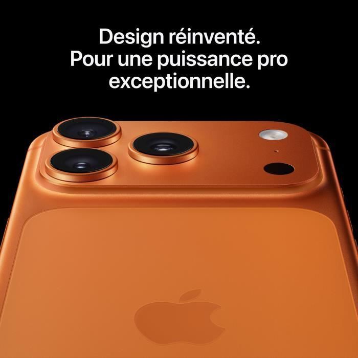 Apple iPhone 17 Pro Max de 1 TB color naranja cósmico.