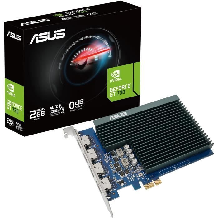Graphics card - ASUS - GT730-4H-SL-2GD5 - NVIDIA GeForce GT 730 - 2 GB GDDR5 - Passive cooling