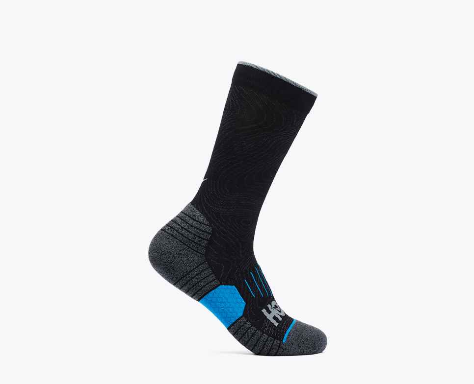 HOKA Chaussettes de course montantes, lot de 3, blanc/noir/gris