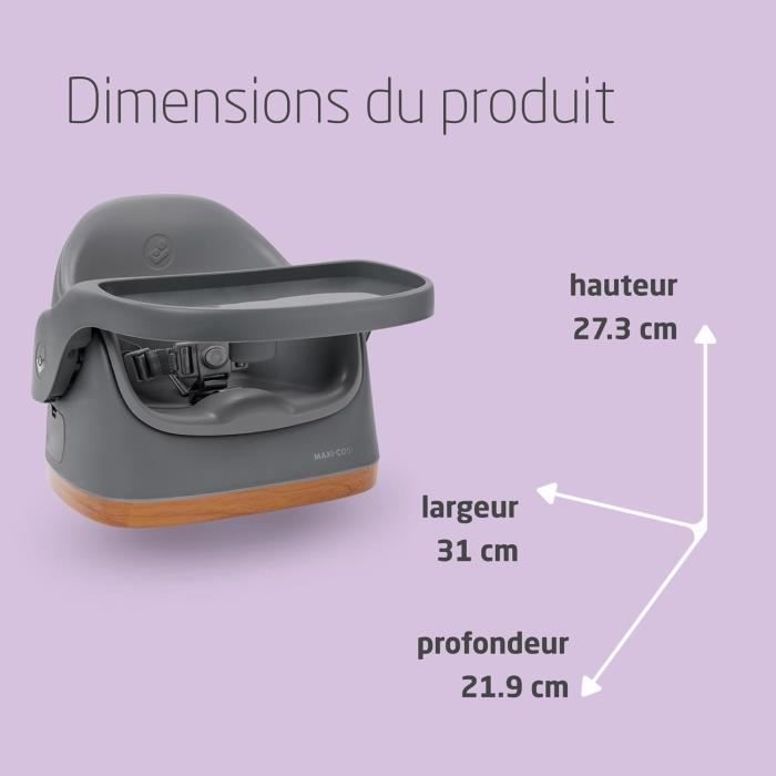 MAXI COSI Jay , Réhausseur de chaise 2-en-1 , rehausseur, siège pour le sol, plateau d'activités, 6m à 3 ans, Elegance Graphite
