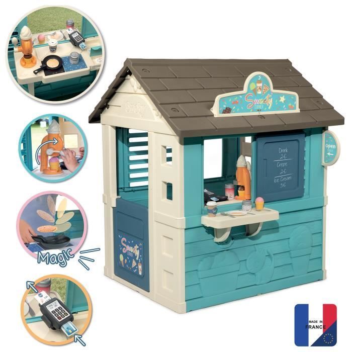SMOBY - Sweety Corner House - Counter and preparation area - Ice cream machine - 18 accessories included - Made in France