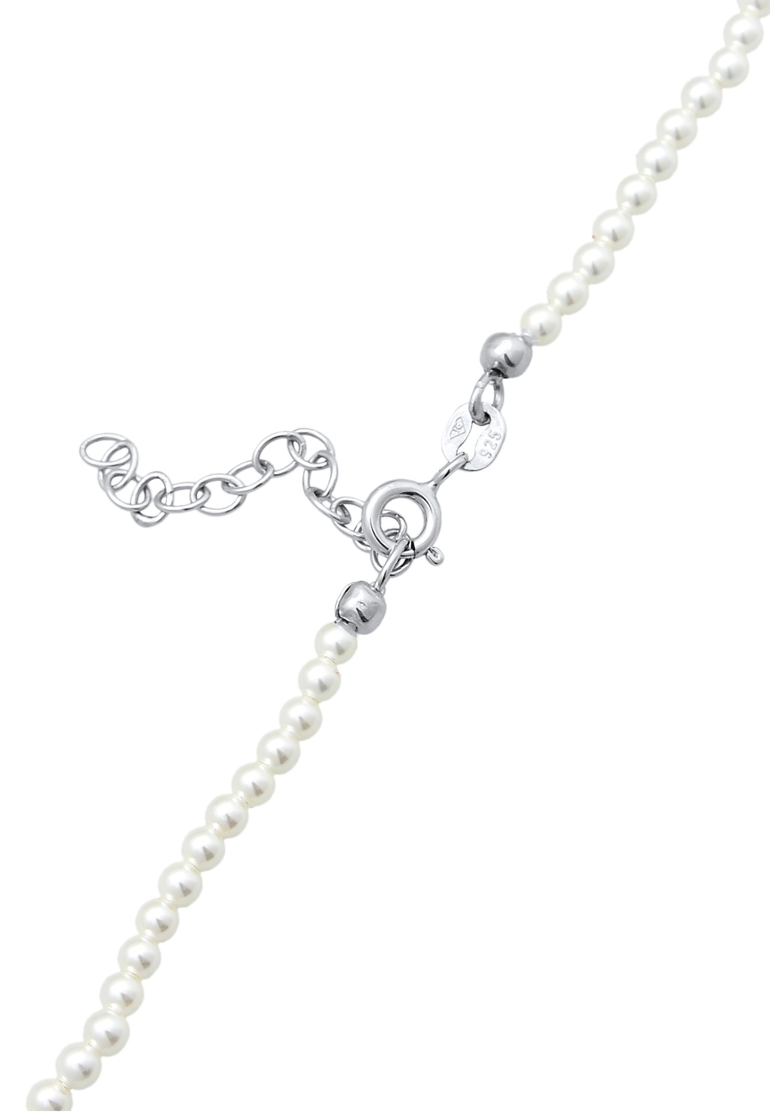 Elli Femmes choker tendance avec perles de coquillage en argent sterling 925