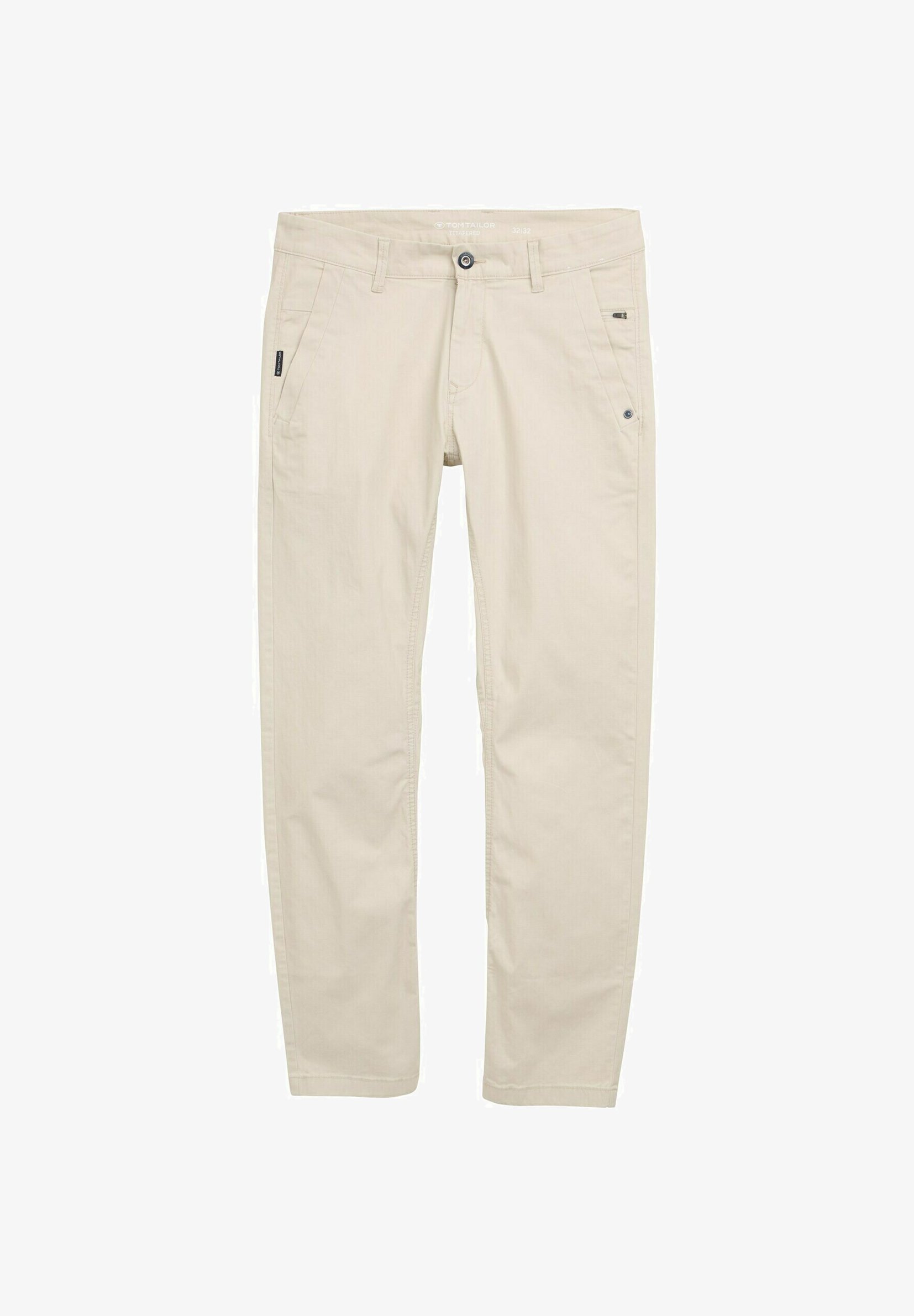 TOM TAILOR TAPERED - Chinos - lys cashewbeige