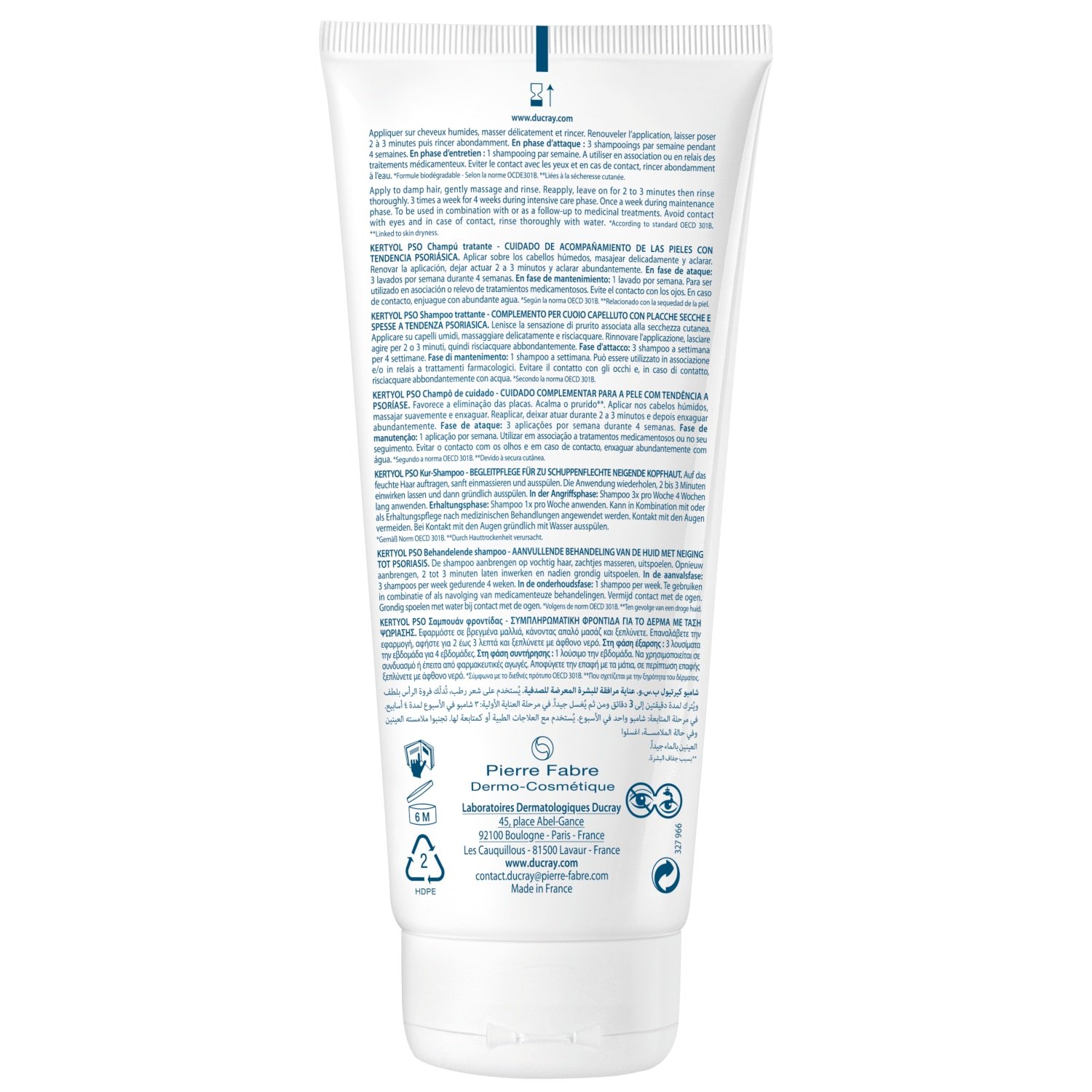 Ducray plaukų šampūnas KERTYOL PSO gydomasis šampūnas - 200 ml