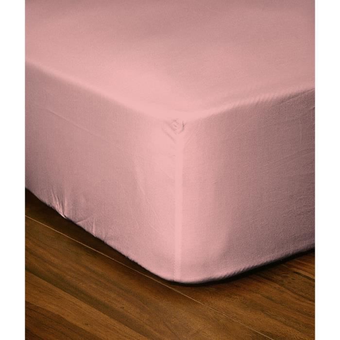 Lençol de baixo com elástico - LOVELY HOME - LH71627 - 160x200+30 cm - Rosa