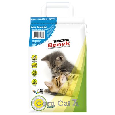 Super Benek Corn Katzenstreu, klumpend, Sparpackungen 3 x 7 Liter