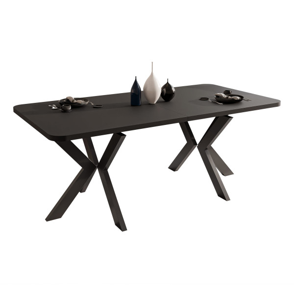 Stół rozkładany DANTON 200/276 cm - czarny molet/czarne nogi