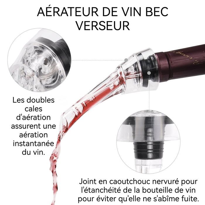 C Corkscrew - CULINOREA - 28x23.5x8 cm - Mahogany - 9 in 1 - Bottle opener - pourer - drip ring - foil cutter - Gift