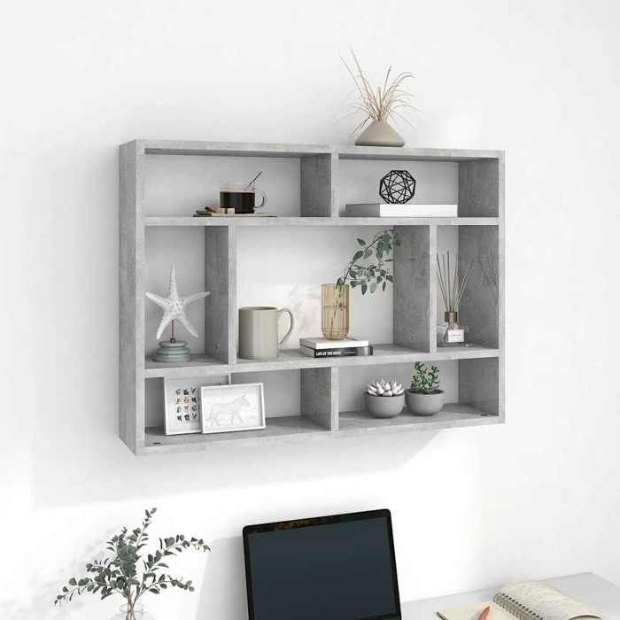 vidaXL Wandplank Betongrijs 75x16x55 cm Spaanplaat