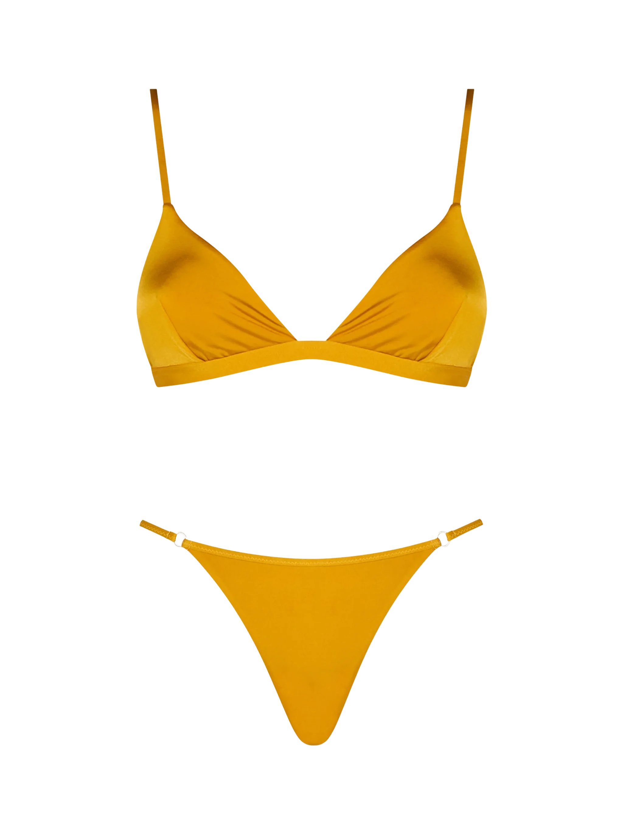 Brooke Jodene damesbikini in okergele driehoekige uitvoering