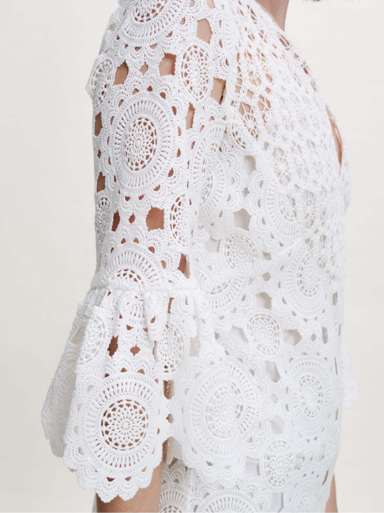 Rochie dreaptă din ghipură - Alb