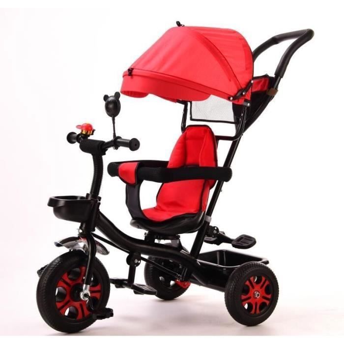 Convertible tricycle for children aged 1 to 5 years - unisex - 4 positions - Red