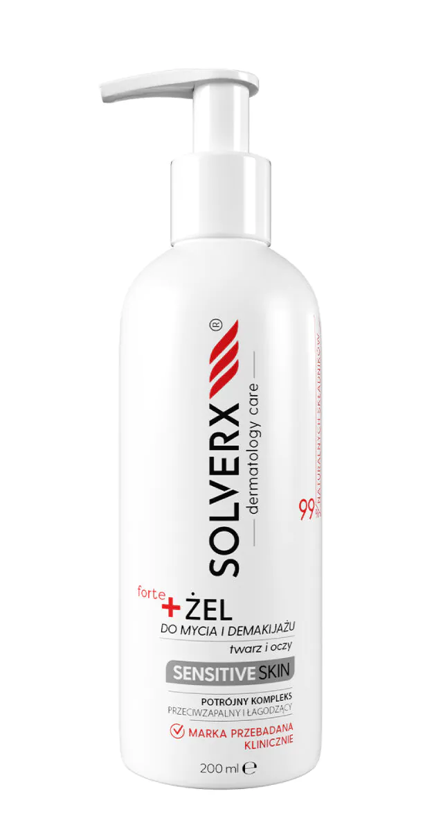 Solverx Sensitive Skin Forte Żel do mycia twarzy i demakijażu