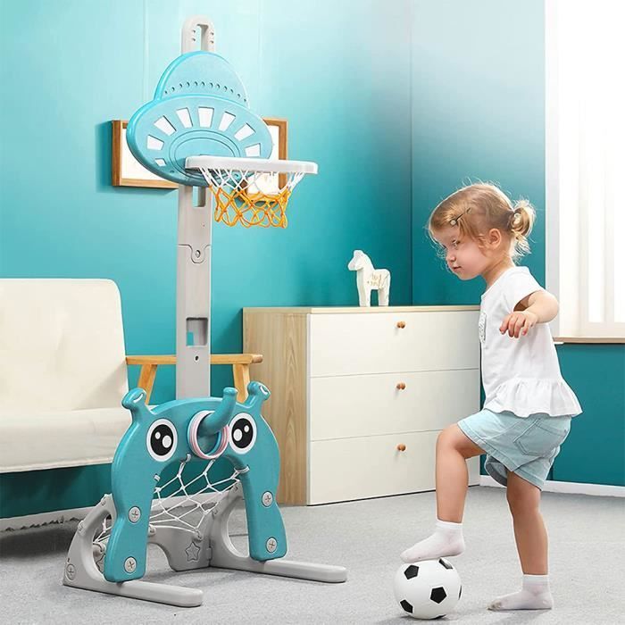 Basketball hoop - Multisport - Blue - Adjustable height - For children - 3 in 1