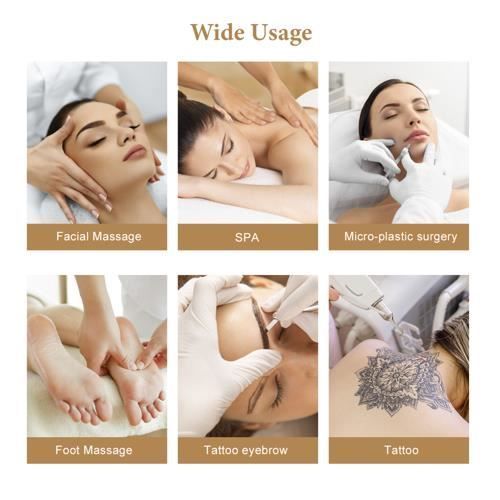 Camilla de masaje de cuero blanco con taburete - Capacidad de carga de 150 kg - Ideal para salones de belleza y spas