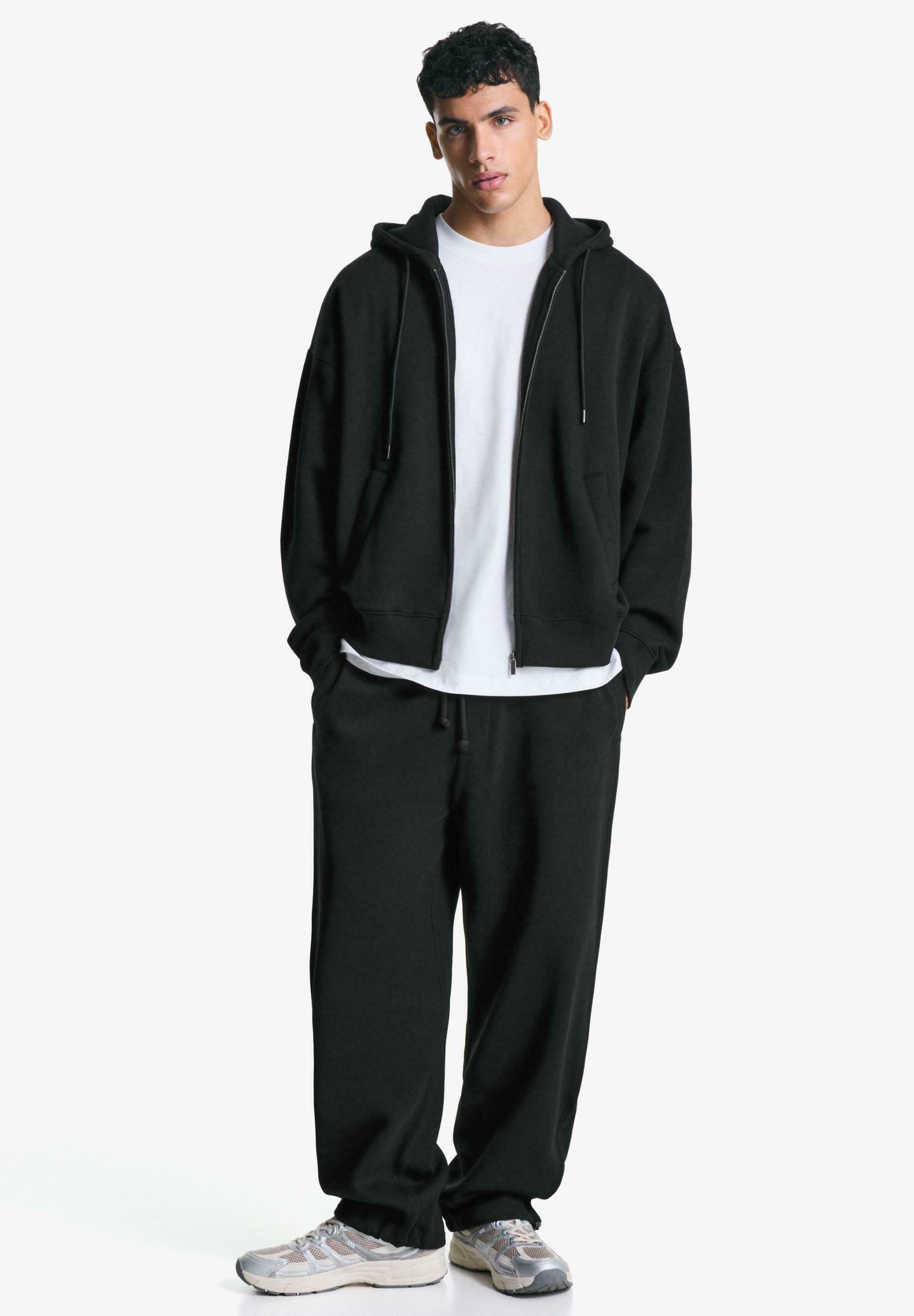 Sweat à capuche Bershka - Sweat zippé - Noir
