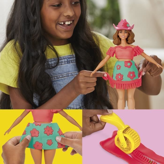 Set di pasta modellabile Play-Doh Barbie con fiori e frange