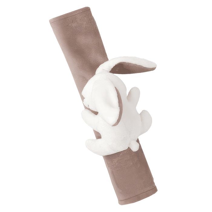 Carino | Protezione per cintura di sicurezza per bambini ultra morbida con peluche di nocciola - Taglia unica