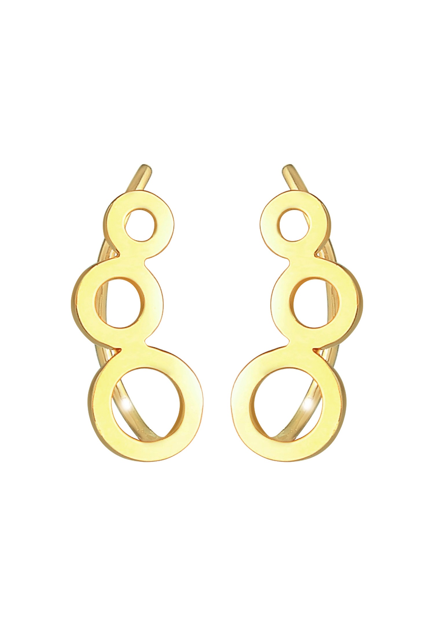 Elli Oreille d'une dame qui grimpe sur le cercle rond Tendance Geo Look en argent sterling 925