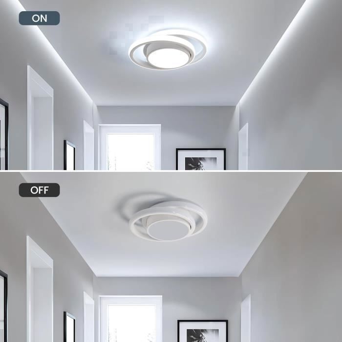 DELIPOP Moderne LED-plafondlamp 32W 6500K Wit Plafondlamp voor Slaapkamer, Woonkamer, Hal - Wit Licht - Afmetingen: 27*22*6cm