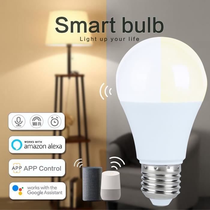Smart LED Bulbs E27 Wifi Smart Bulb, Amazon Alexa/Google Home Connected Bulb 220V Chengqi01