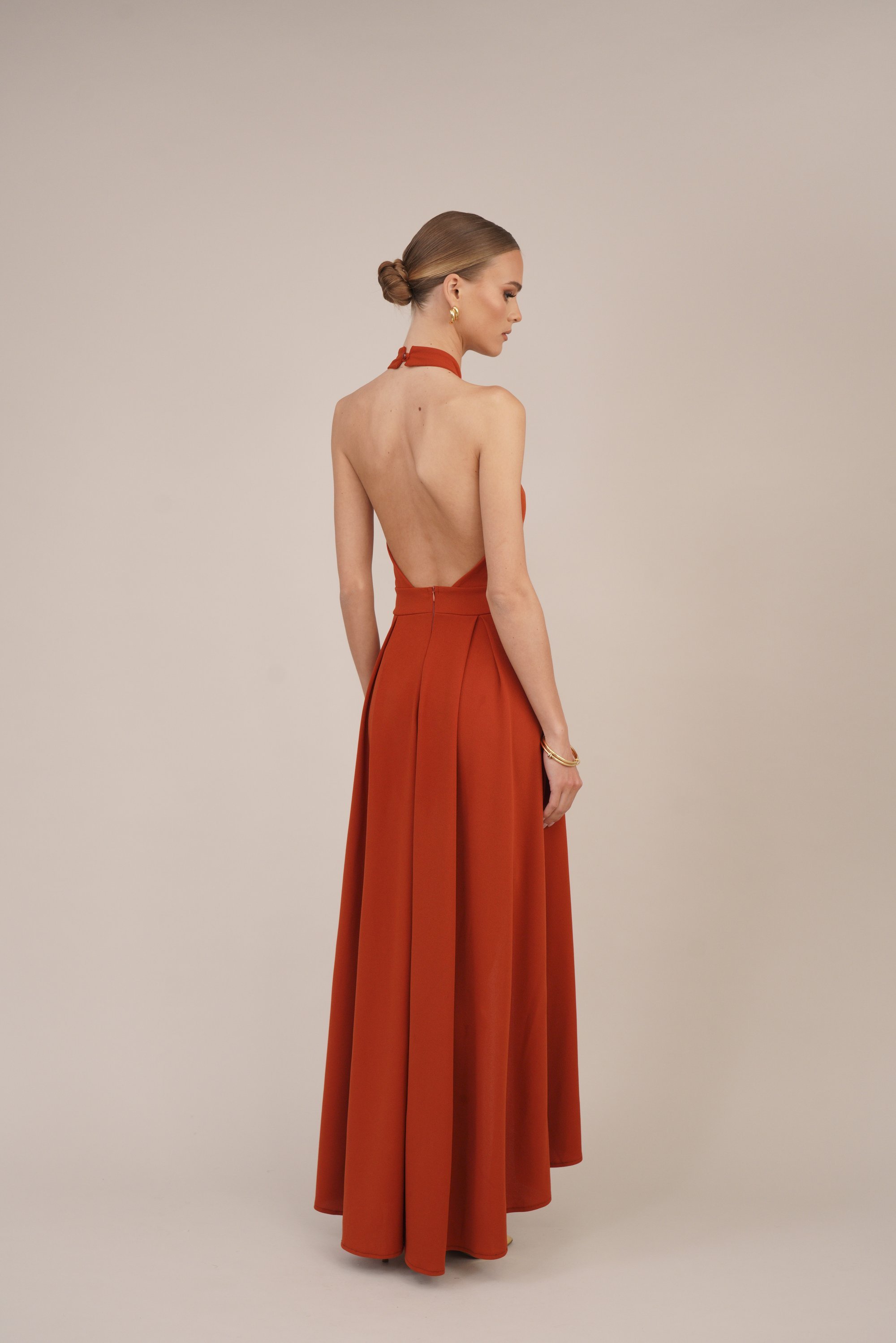 WAL G. YANNY HALTER NECK BODYCON - Occasion wear - terracotta