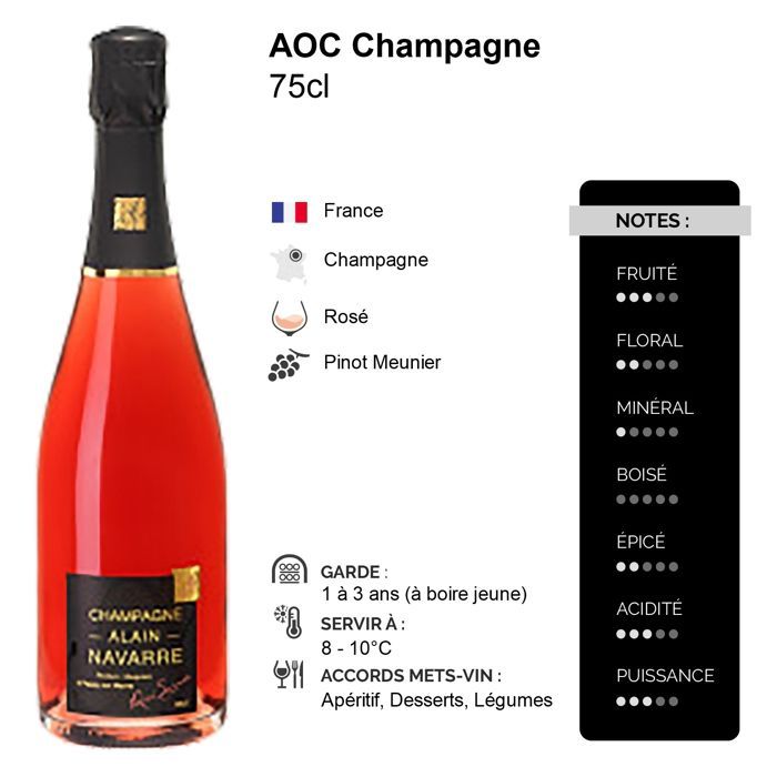 Champanhe Alain Navarre Champanhe La Cuvée Rosé de Saignée Brut (3x75cl)