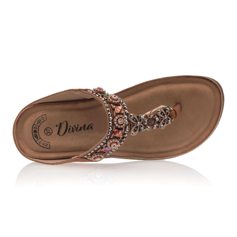 Brune sandaler med stringtruse til dame