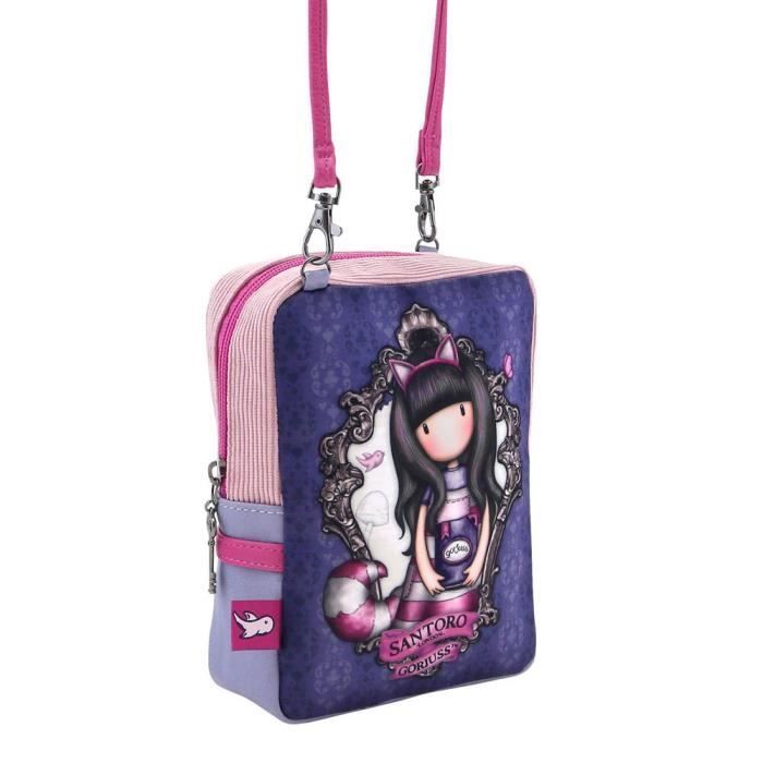 Bolso de hombro - SAFTA - Gorjuss Gato de Cheshire - Multicolor - 14x19x7 cm - Unisex Infantil