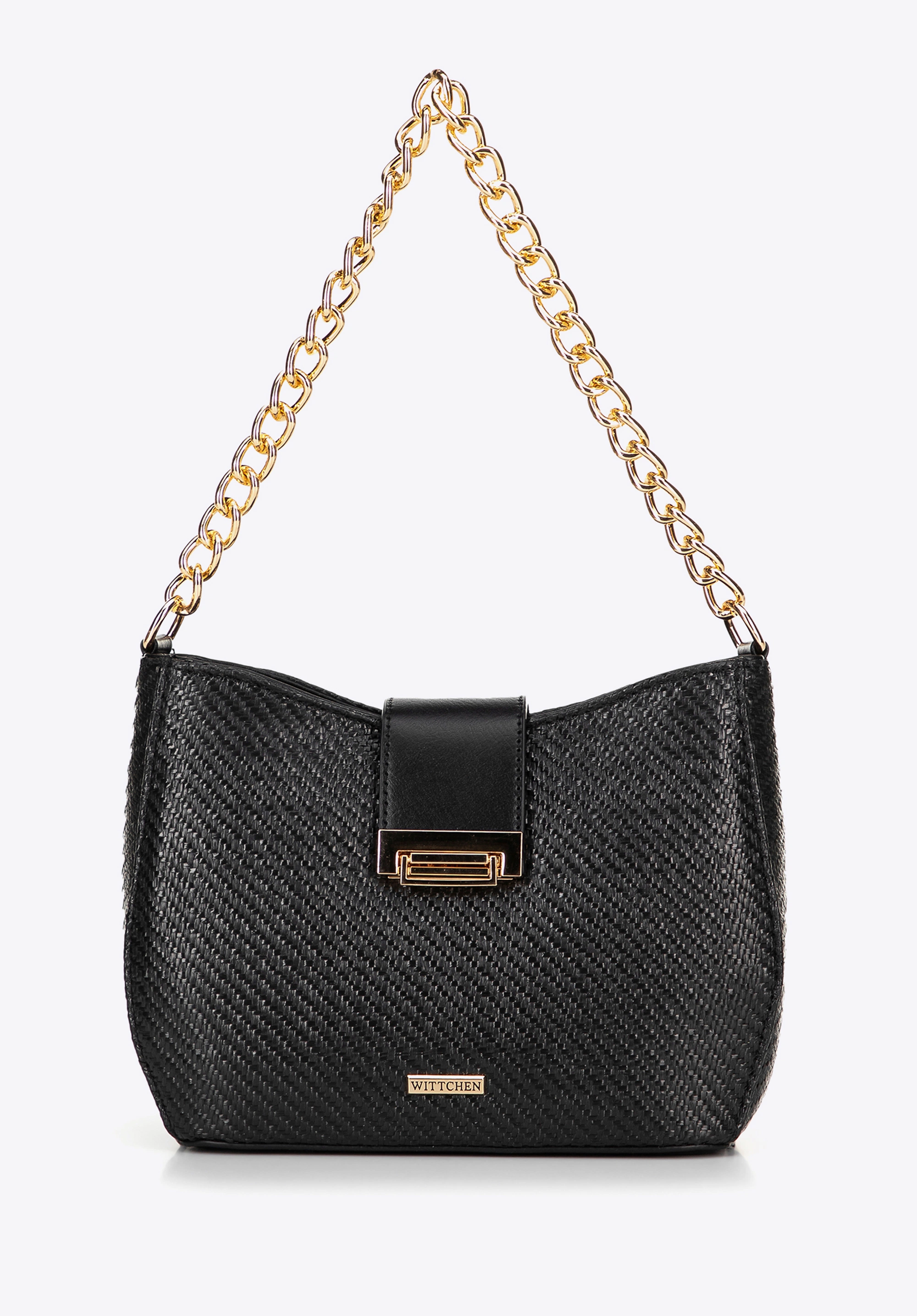 Damska torebka crossbody pleciona czarna