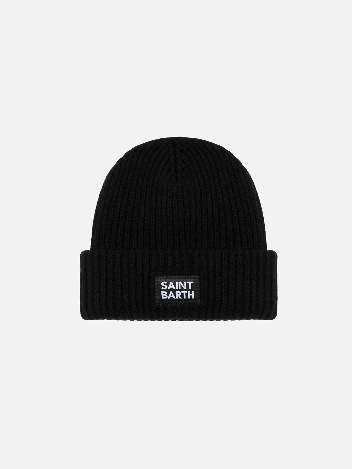 Gorro acanalado negro baya para niños con parche de San Bartolomé