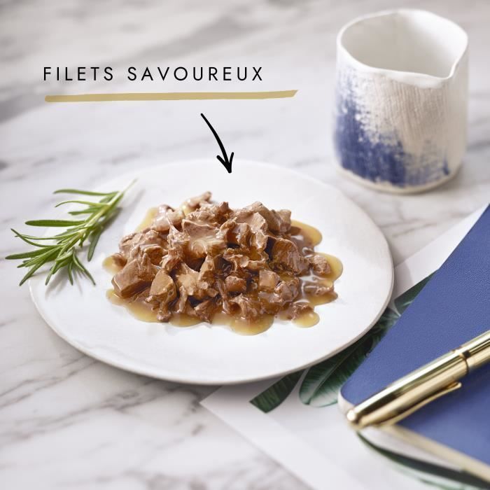 Filetes GOURMET PERLE en salsa, variedad múltiple - 96x85g - Bolsitas de comida para gatos adultos