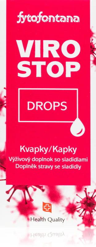 Fytofontana ViroStop druppels, een voedingssupplement met zoetstoffen ter ondersteuning van het immuunsysteem.