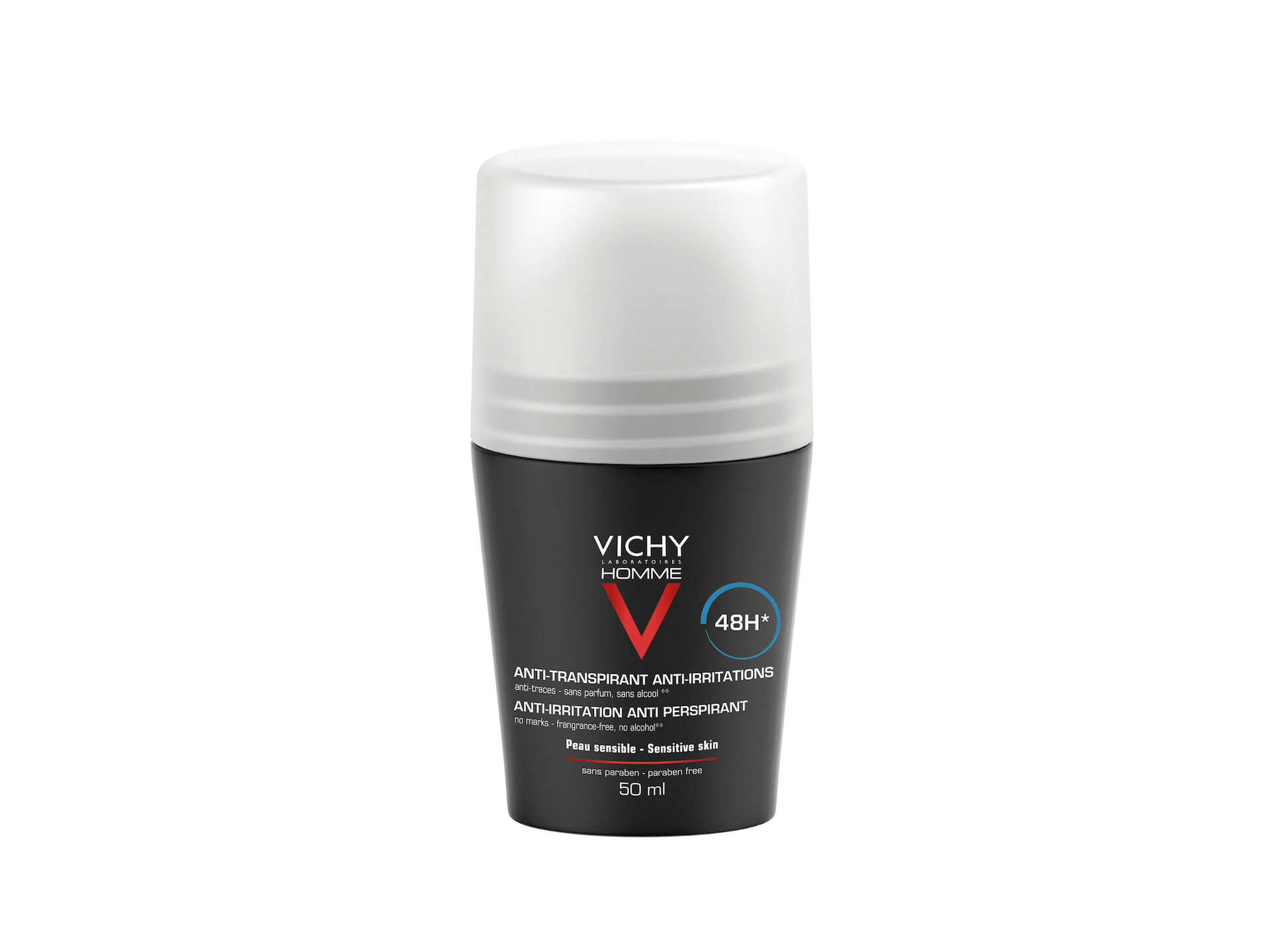 Deodorant antiperspirant roll-on pentru bărbați, efect 48h, fără parfum, 50 ml - Vichy