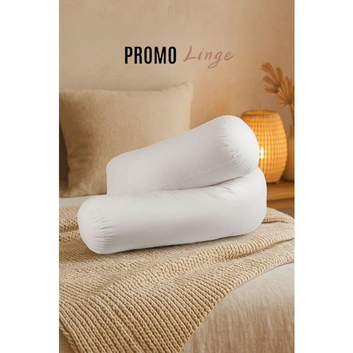 Nackenrolle - Leinen-Aktion - Polyester - 180 x 21 cm - Weiß