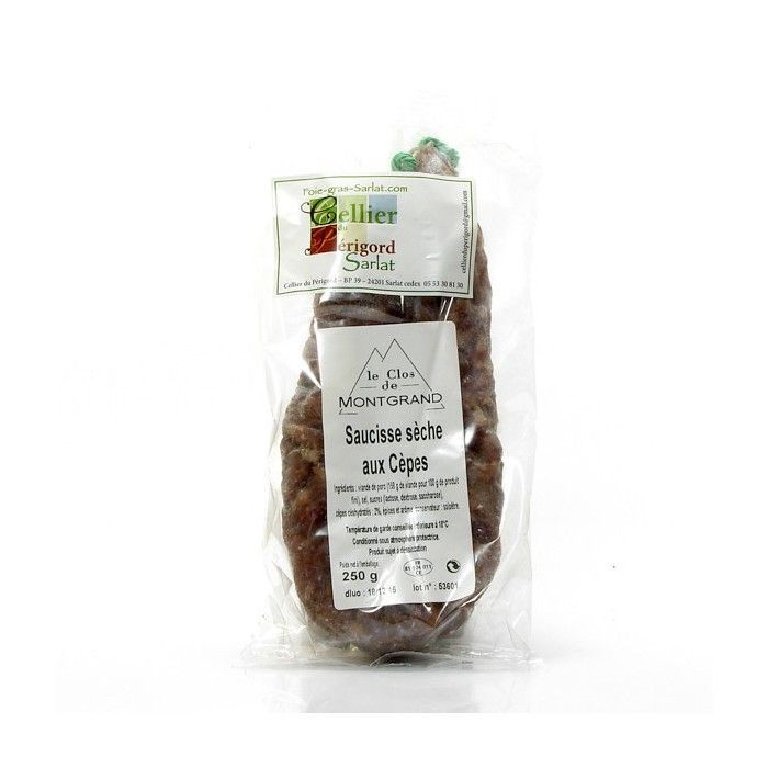 Salchicha seca con setas porcini, 250 g
