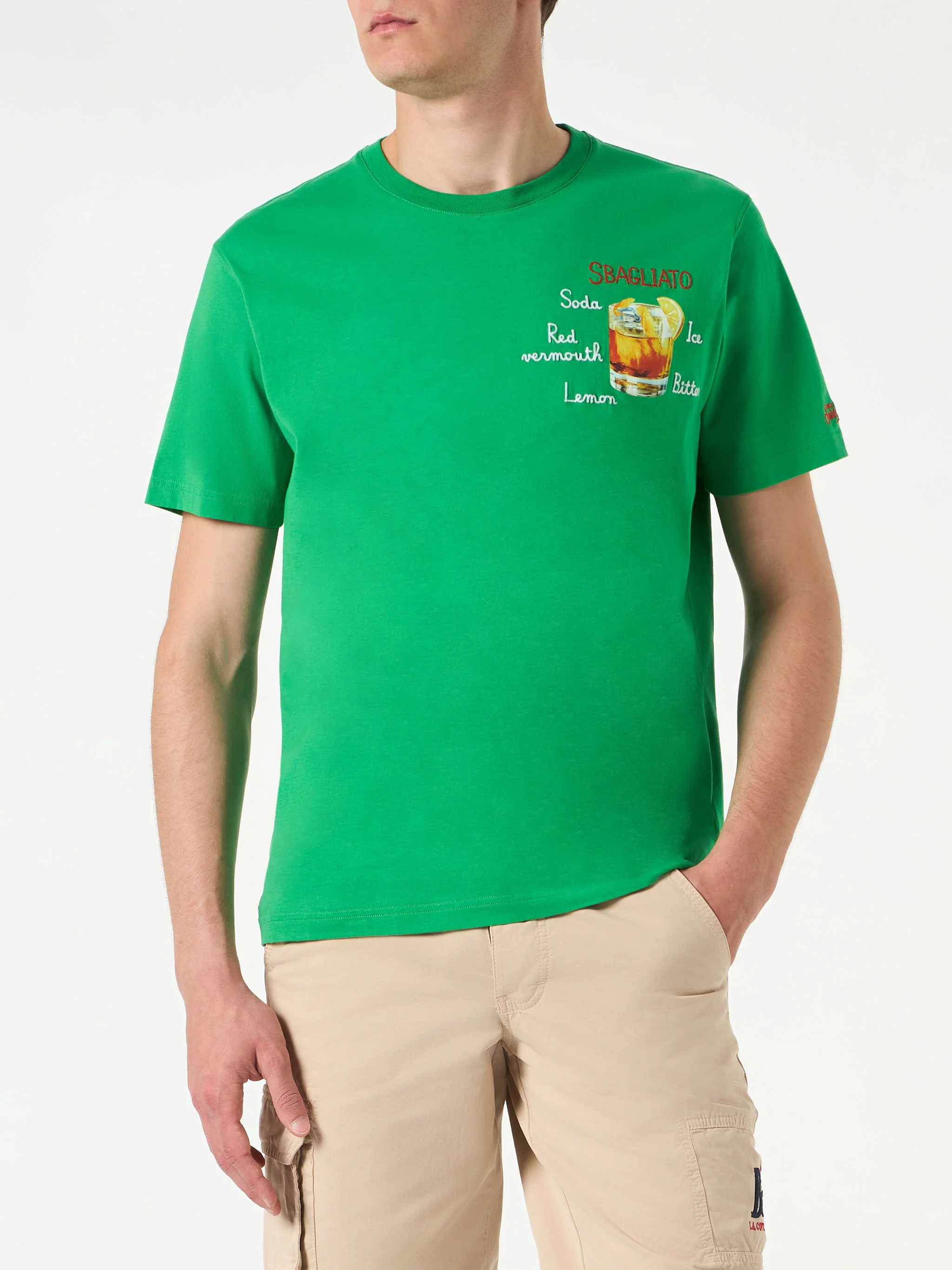 T-shirt en coton pour homme avec broderie Sbagliato