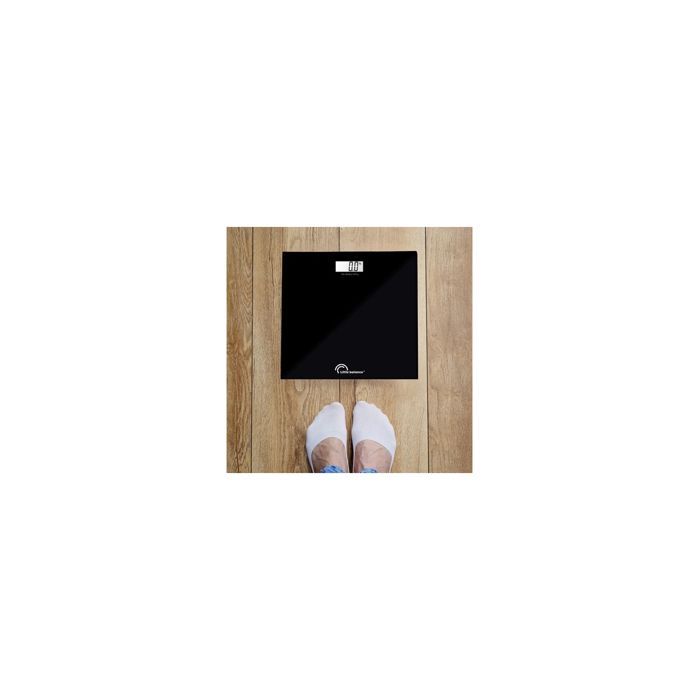 Balanza electrónica de baño LITTLE BALANCE de 160 kg, negra - Graduación de 100 g - Plataforma de 29 x 28 cm - Pantalla LCD de 73 mm