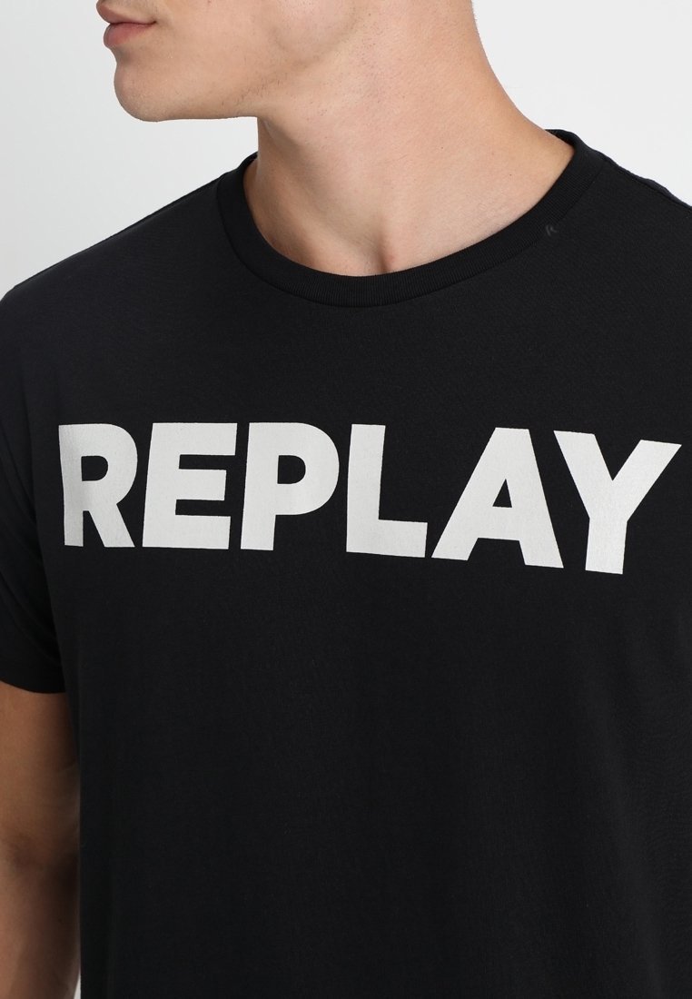 Replay Print T-shirt - zwart