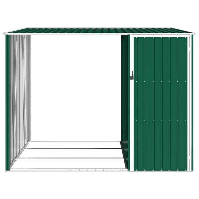 Garten-Holzschuppen im Angebot - BURKE - Geräteschuppen - Grün 245x98x159 cm, verzinkter Stahl J5723