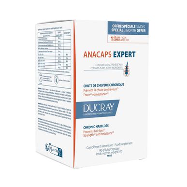 Ducray Anacaps EXPERT Krooninen hiustenlähtö Ravintolisä 90 kapselia