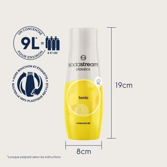 SODASTREAM Concentrates - Pack of 6 Tonic Concentrates - Makes up to 54L of drinks - 440ml